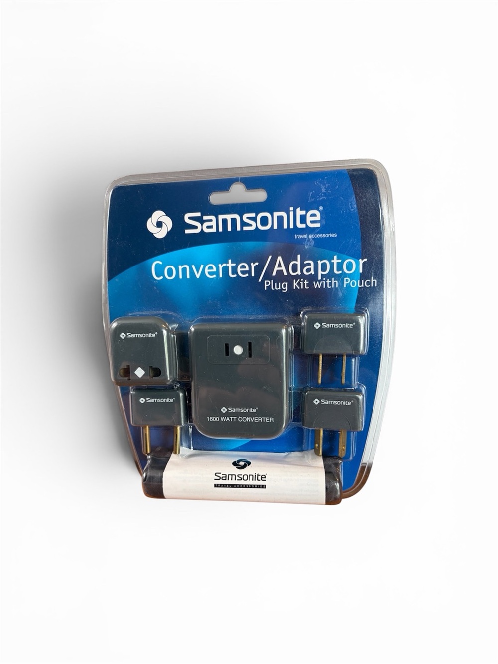 Samsonite Converter Adaptor International Plug Kit w/ Travel Pouch ‎ NEW